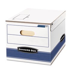 STOR/FILE Storage Box, Letter/Legal, 12 x 15 x 10, White/Blue, 12/Carton