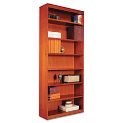 Square Corner Wood Bookcase, Seven-Shelf, 35.63