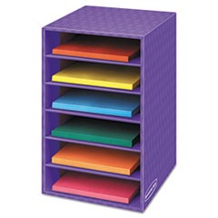 Vertical Classroom Organizer, 6 shelves, 11 7/8 x 13 1/4 x 18, Purple