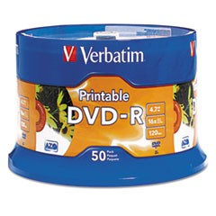DVD-R Disc, 4.7 GB, 16x, White, 50/Pk
