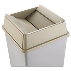 Untouchable Square Swing Top Lid, Plastic, 20.13w x 20.13d x 6.25h, Beige