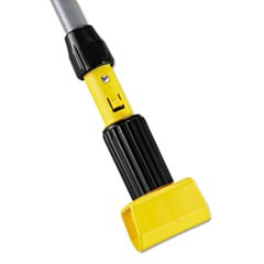 Gripper Vinyl-Covered Aluminum Mop Handle, 1.13" dia x 60", Gray/Yellow