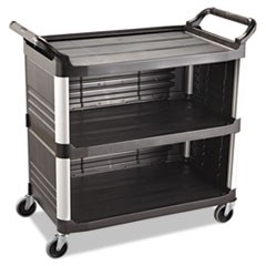 Xtra Utility Cart, 300-lb Capacity, Three-Shelf, 20w x 40.63d x 37.8h, Black