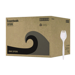 Mediumweight Polypropylene Cutlery, Spork, White, 1000/Carton