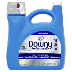Commercial Liquid Fabric Softener, Clean and Fresh Scent, 140 oz Pour Bottle, 4/Carton
