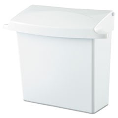 Sanitary Napkin Receptacle with Rigid Liner, Plastic, White