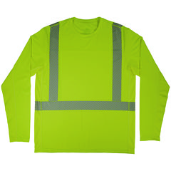 Chill-Its 6688 Type R Class 2 Cooling Hi-Vis Sun Shirt with UV Protection, 2X-Large, Lime