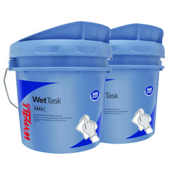 WetTask� Customizable Wet Wiping System, 3.5 gal, Blue, 2/Carton