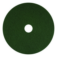 Scrubbing Pads, 12" Diameter, Green, 5/Carton