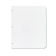 Write and Erase Plain-Tab Paper Dividers, 5-Tab, Letter, White, 36 Sets