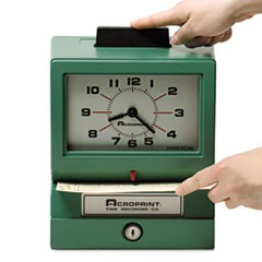 Model 125 Analog Manual Print Time Clock with Date/0-12 Hours/Minutes