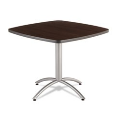 CafeWorks Cafe-Height Table, Square, 36" x 36" x 30", Walnut/Silver