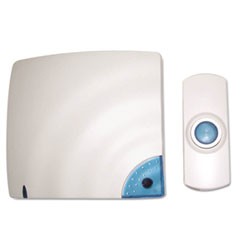 Wireless Doorbell, Battery Operated, 1.38w x 0.75d x 3.5h, Bone