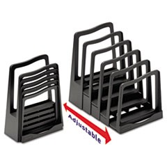 Adjustable File Rack, 5 Sections, Letter Size Files, 8