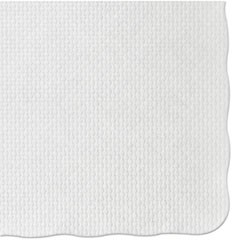 Knurl Embossed Scalloped Edge Placemats, 9.5 x 13.5, White, 1,000/Carton