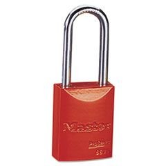 Pro Series High Visibility Aluminum Padlock, 5 Pin, Red