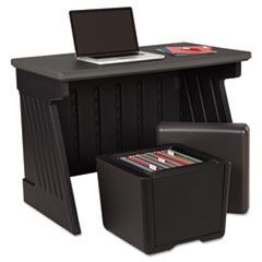 SnapEase Desk and Otto Seat Storage Combo, Black/Charcoal