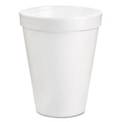 Foam Drink Cups, 8oz, White, 25/Pack