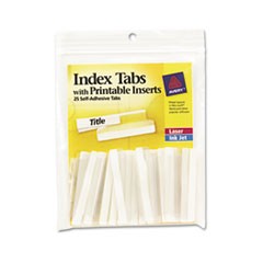 Insertable Index Tabs with Printable Inserts, 1/5-Cut, Clear, 2" Wide, 25/Pack