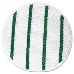 Low Profile Scrub-Strip Carpet Bonnet, 17" dia, White/Green