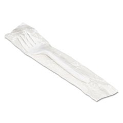 Mediumweight Wrapped Polypropylene Cutlery, Fork, White, 1000/Carton