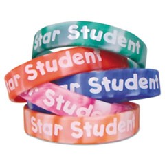 Two-Toned Star Student Wristbands, 5 Designs, Assorted Colors, 10/Pack