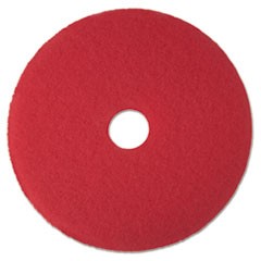 Low-Speed Buffer Floor Pads 5100, 14" Diameter, Red, 5/Carton