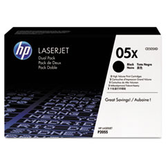 HP 05X, (CE505X-D) 2-Pack High-Yield Black Original LaserJet Toner Cartridges