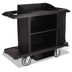 Housekeeping Cart, 22w x 60d x 50h, Black