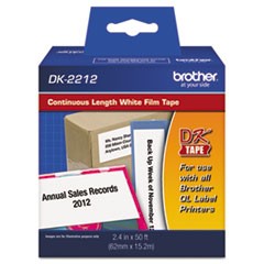 Brother 62mm (2 3/7") Black on White Continuous Length Film Label Tape (15m/50') (1/Pkg)