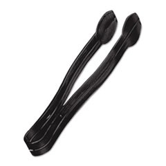 Plastic Tongs, 9 Inches, Black, 48/Case