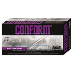 Conform Natural Rubber Latex Gloves, 5 mil, X-Large, 100/Box