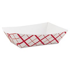 Paper Food Baskets, 3 lb Capacity, 7.2 x 4.95 x 1.94, Red/White, 500/Carton