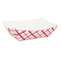 Paper Food Baskets, 1lb, Red/White, 1000/Carton