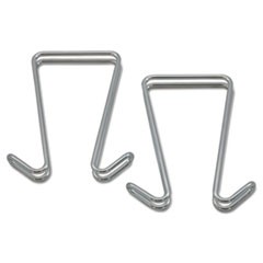 Double Sided Partition Garment Hook, Silver, Steel, 2/PK