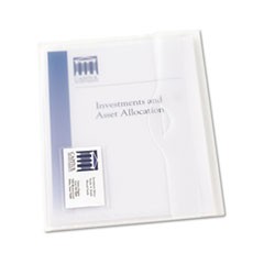 Translucent Document Wallets, Letter Size, Translucent Clear, 12/Box