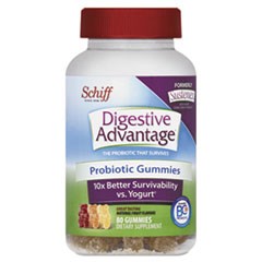 Probiotic Gummies, Natural Fruit Flavors, 80 Count, 12/Carton