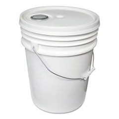 Utility Bucket w/Lid, Polyethylene, 5gal, White