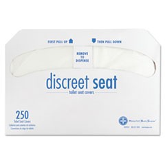 Discreet Seat Half-Fold Toilet Seat Covers, White, 250/Pack, 20 Packs/Carton