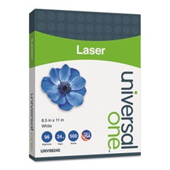 Deluxe Laser Paper, 98 Bright, 24lb, 8.5 x 11, White, 500/Ream