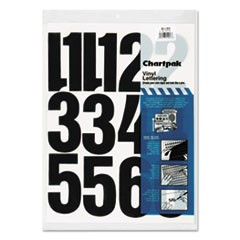 Press-On Vinyl Numbers, Self Adhesive, Black, 4