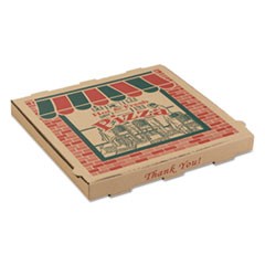 Corrugated Pizza Boxes, 14 x 14 x 1.75, Kraft, 50/Carton