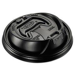 Optima Reclosable Lid, Fits 12 oz to 24 oz Foam Cups, Black, 100 Pack, 10 Packs/Carton