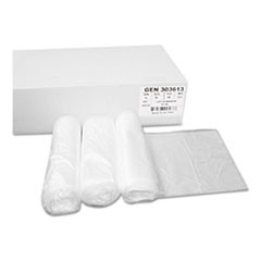 High-Density Can Liners, 30 gal, 10 mic, 30" x 36", Natural, Perforated Roll, 25 Bags/Roll, 20 Rolls/Carton
