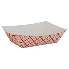 Paper Food Baskets, 0.5 lb Capacity, 4.58 x 3.2 x 1.25, Red/White Checkerboard, 1,000/Carton