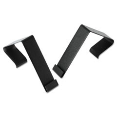 Cubicle Partition Hangers, For 1.5" to 2.5" Thick Partition Walls, Black, 2/Set