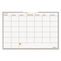WallMates Self-Adhesive Dry Erase Monthly Planning Surfaces, 18 x 12, White/Gray/Orange Sheets, Undated