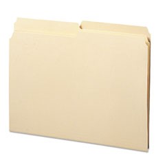 Reinforced Tab Manila File Folders, 1/2-Cut Tabs, Letter Size, 11 pt. Manila, 100/Box