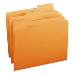 Colored File Folders, 1/3-Cut Tabs, Letter Size, Orange, 100/Box