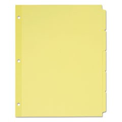 Write and Erase Plain-Tab Paper Dividers, 5-Tab, Letter, Buff, 36 Sets